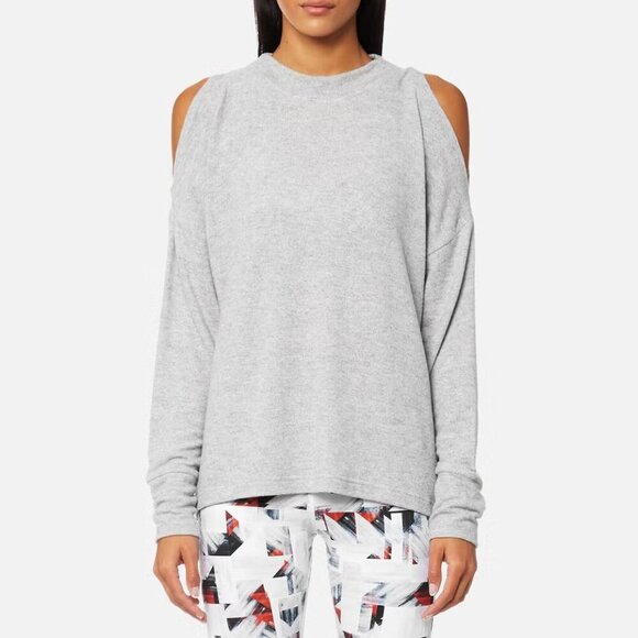 Varley Carbon Revive Sweatshirt Cold Shoulder Light Gray Women's Size Small GUC - Picture 1 of 7